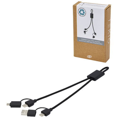 Connect 6-in-1 45W Schnelllade- & Datentransferkabel aus recyceltem RCS Aluminium