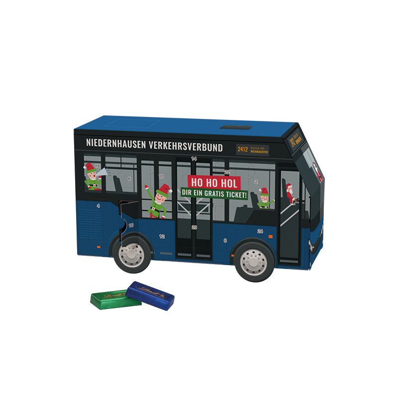 Adventskalender Bus, Lindt Schokotäfelchen